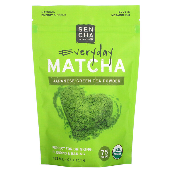 Everyday Matcha, порошок японского зеленого чая, 4 унции (113 г) Sencha Naturals