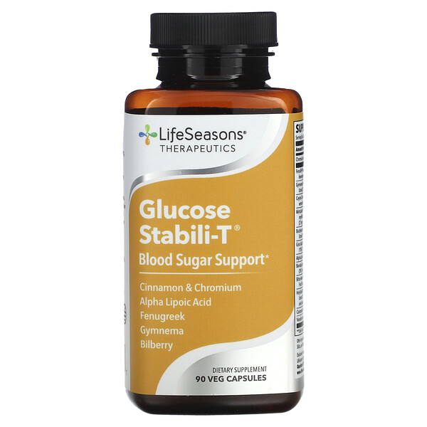 Поддержка Уровня Сахара в Крови Glucose Stabili-T - 90 вегетарианских капсул - LifeSeasons LifeSeasons
