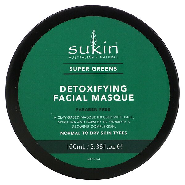 Super Greens, Детоксифицирующая маска для лица, 3,38 ж. унц. (100 мл) Sukin