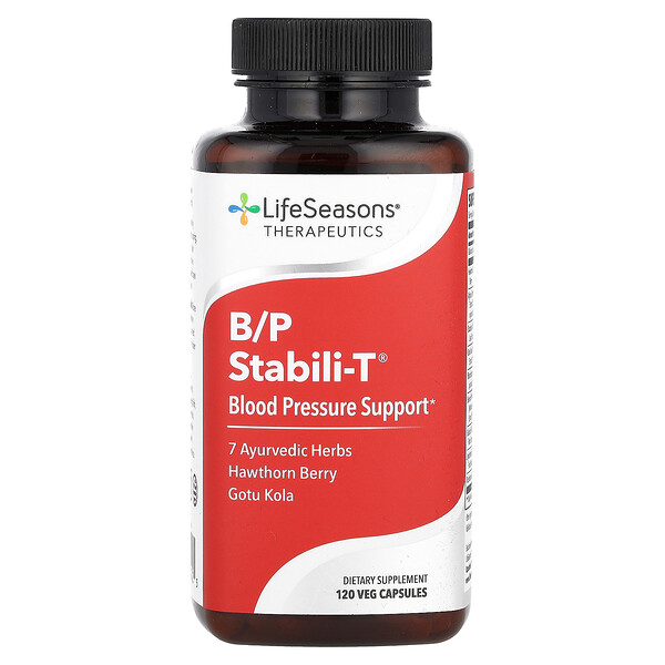 B/P Stabili-T, Поддержка кровяного давления, 120 растительных капсул LifeSeasons