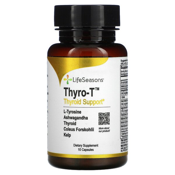 Thyro-T, Поддержка щитовидной железы, 10 капсул LifeSeasons