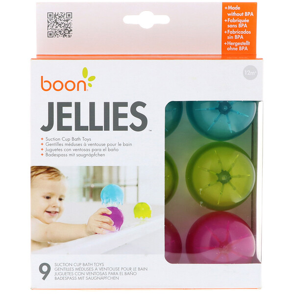 Jellies, Игрушки для ванной на присоске, от 12 месяцев, 9 игрушек для ванной на присоске Boon