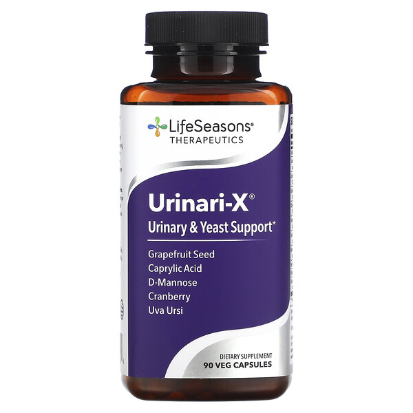 Urinari-X Поддержка мочевыводящих путей и дрожжей, 90 вегетарианских капсул LifeSeasons
