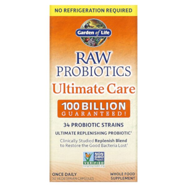 RAW Probiotics Ultimate Care, 30 Vegetarian Capsules (Вегетарианские капсулы) Garden of Life