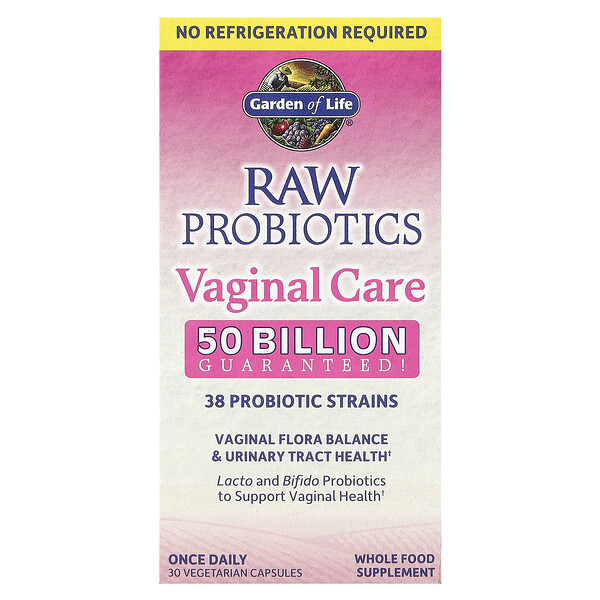 RAW Probiotics Vaginal Care, 30 Vegetarian Capsules (Вегетарианские капсулы) Garden of Life