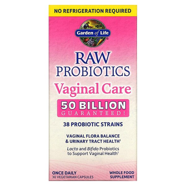 RAW Probiotics Vaginal Care, 30 вегетарианских капсул Garden of Life