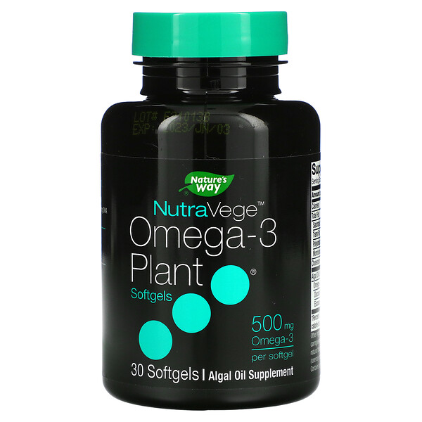 NutraVege, Омега-3 Растительная, 500 мг, 30 капсул - Nature's Way Nature's Way
