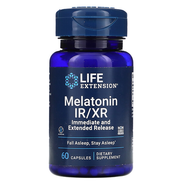Мелатонин IR/XR, 60 капсул Life Extension