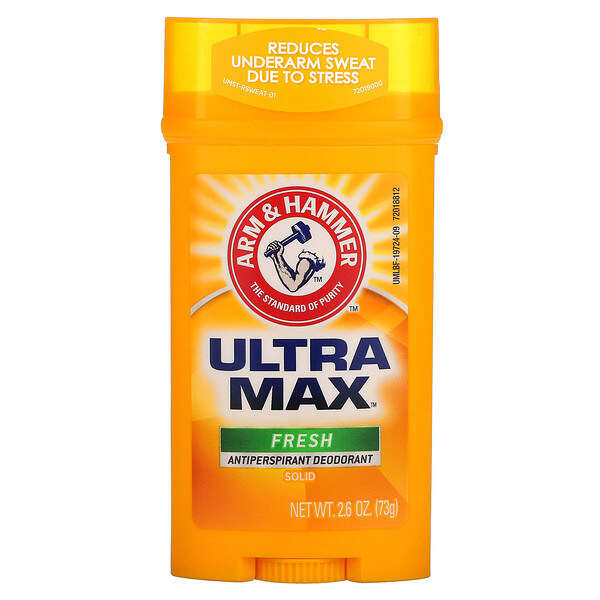 UltraMax, Твердый дезодорант-антиперспирант, освежающий, 2,6 унции (73 г) Arm & Hammer