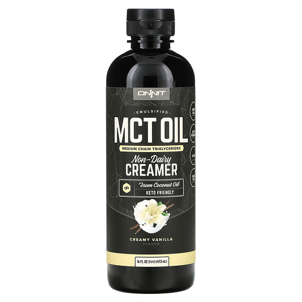 Эмульгированное масло MCT, немолочные сливки, сливочно-ванильный, 16 жидких унций (473 мл) Onnit