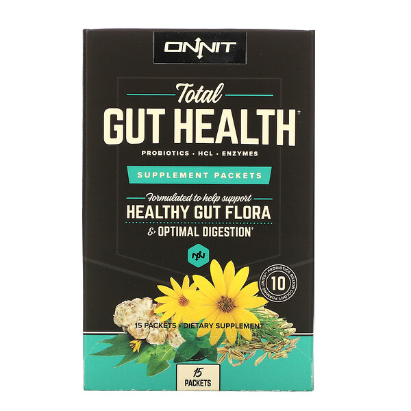 Total Gut Health, Пакеты добавок, 15 пакетиков Onnit