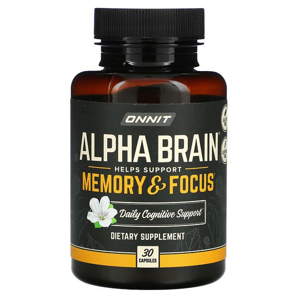 Alpha Brain, Память и фокус, 30 капсул Onnit