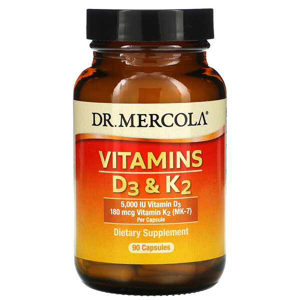 Витамины D3 и K2, 90 капсул Dr. Mercola