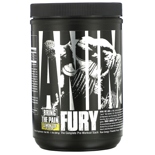 Animal Fury, Лимонад, 1,1 фунта (501 г) Universal Nutrition