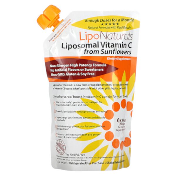 Липосомальный витамин С из подсолнечника, 15 унций (443 мл) Lipo Naturals