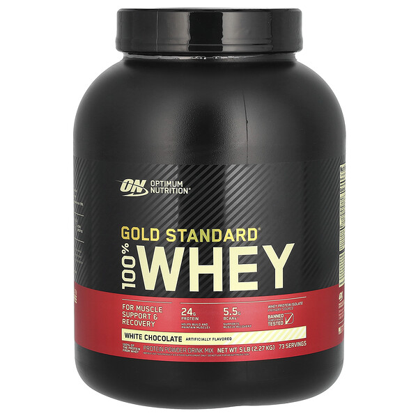 Gold Standard 100% Whey, White Chocolate, 5 lbs (2.27 kg) Optimum Nutrition