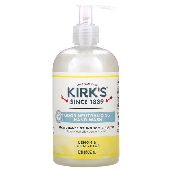 Средство для мытья рук с нейтрализацией запаха, лимон и эвкалипт, 12 жидких унций (355 мл) Kirk's