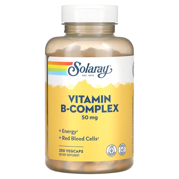 Витамин В-Комплекс - 50 мг - 250 ВегКапс - Solaray Solaray