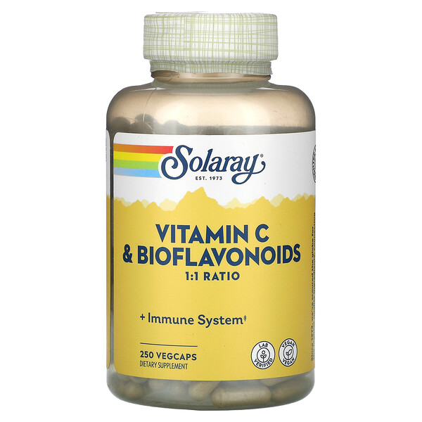 Витамин С и биофлавоноиды, 250 растительных капсул Solaray