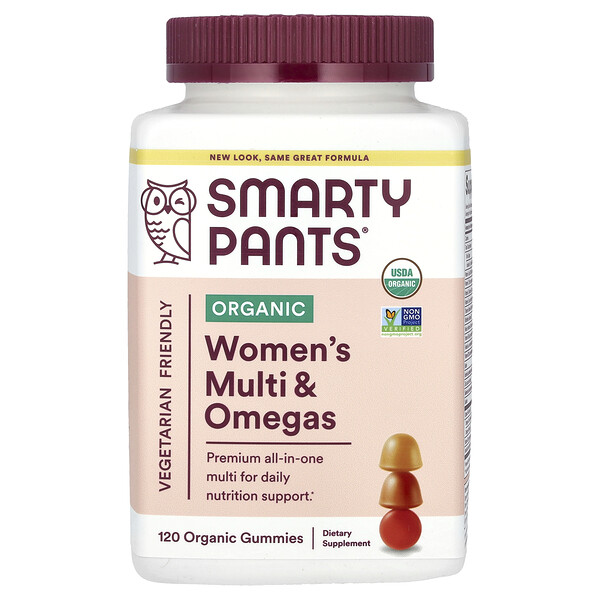 Органический женский мультивитамин и Омега - SmartyPants - 120 органических жевательных конфет SmartyPants
