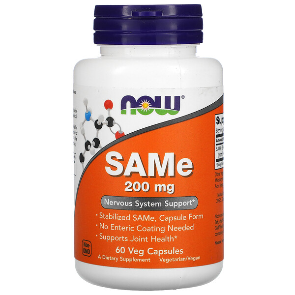 SAMe (Дисульфат Тозилат) - 200 мг - 60 растительных капсул - NOW Foods NOW Foods