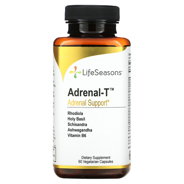 Adrenal-T, Поддержка надпочечников, 60 вегетарианских капсул LifeSeasons
