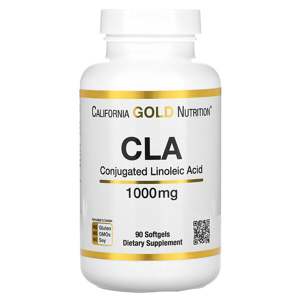 CLA, Clarinol, конъюгированная линолевая кислота, 1000 мг, 90 мягких желатиновых капсул California Gold Nutrition