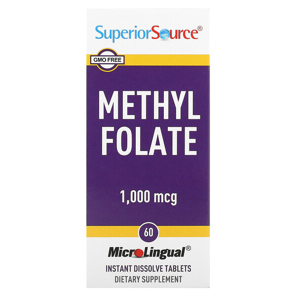 Метилфолат - 1000 мкг - 60 таблеток моментального растворения - Superior Source Superior Source