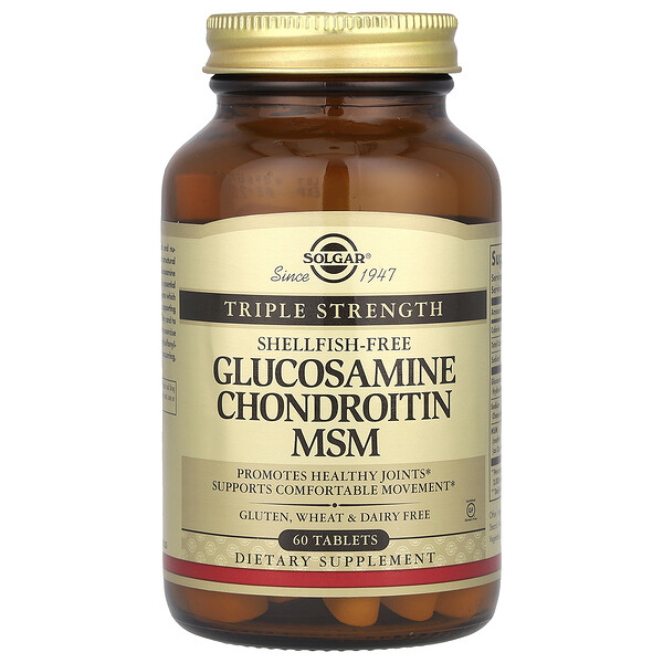 Glucosamine Chondroitin MSM, Triple Strength, 60 Tablets (Таблетки) Solgar