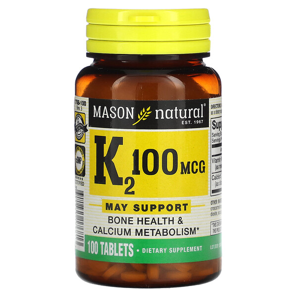 Витамин К2 - 100 мкг - 100 таблеток - Mason Natural Mason Natural