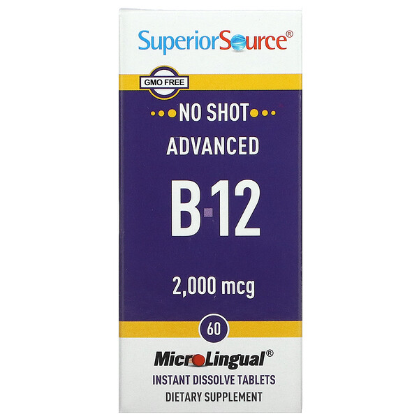 Advanced B-12, 2000 мкг, 60 микротаблеток для рассасывания - Superior Source Superior Source
