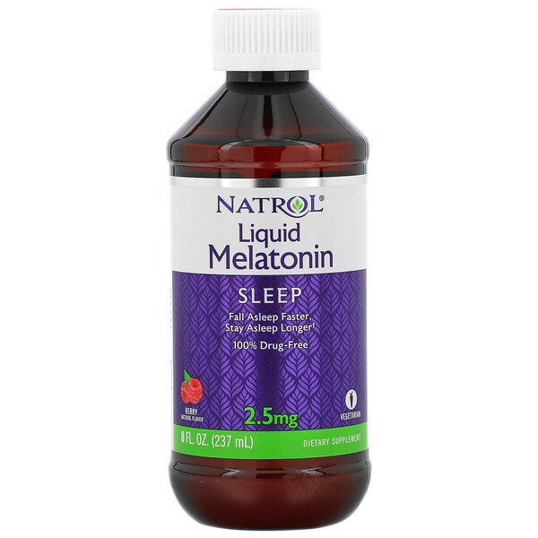 Жидкий мелатонин, Sleep, Berry, 2,5 мг, 8 жидких унций (237 мл) Natrol
