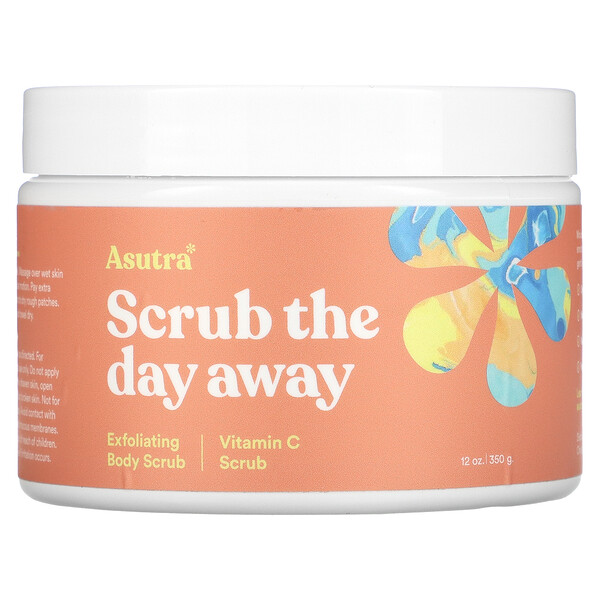 Scrub The Day Away, Отшелушивающий скраб для тела, скраб с витамином С, 12 унций (350 г) Asutra