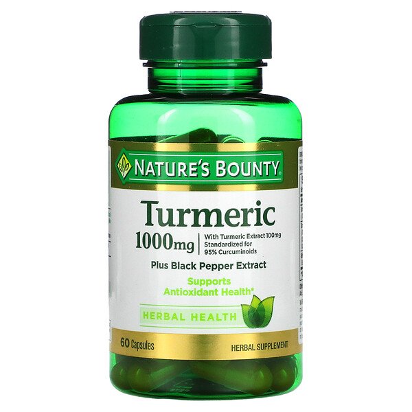 Turmeric Plus Black Pepper Extract, 1,000 mg, 60 Capsules (Капсулы) Nature's Bounty