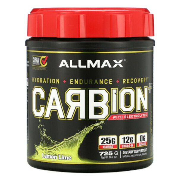 CARBion+ с электролитами, лимонно-лаймовый, 30,7 унции (725 г) ALLMAX Nutrition