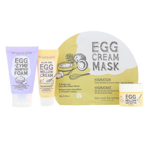 Egg-ssential Skincare Mini Set, набор из 4 предметов Too Cool For School