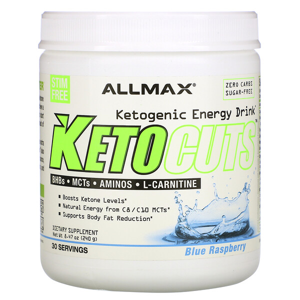KetoCuts, Кетогенный энергетический напиток, голубая малина, 8,47 унции (240 г) ALLMAX Nutrition