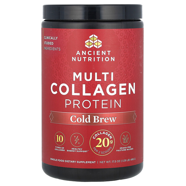 Мульти Коллаген Протеин, Холодный Кофе - 496 г - Ancient Nutrition Ancient Nutrition