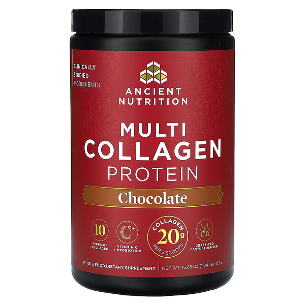 Мультиколлагеновый протеин, шоколад, 1,04 фунта (472 г) Ancient Nutrition