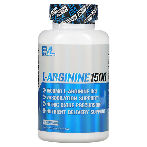 L-аргинин 1500, 100 капсул EVLution Nutrition
