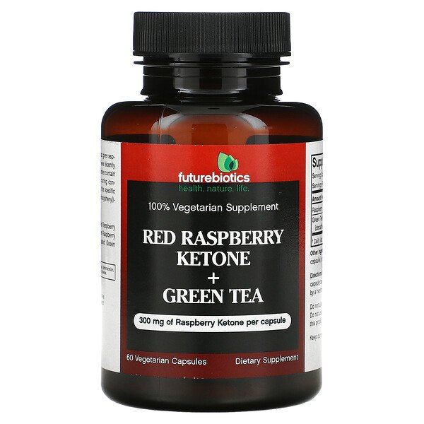 Кетон красной малины + зеленый чай, 60 вегетарианских капсул FutureBiotics