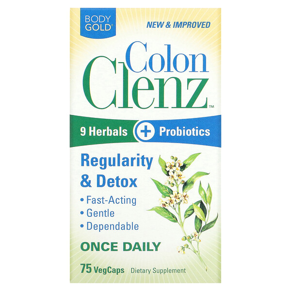 Colon Clenz, 75 растительных капсул BodyGold