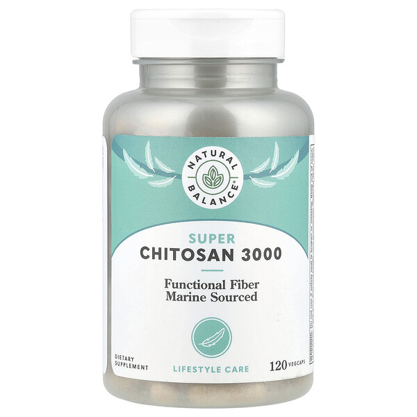 Super Chitosan 3000, 3,000 mg, 120 VegCaps (750 mg Per Cap) Natural Balance