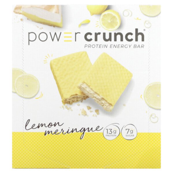 Power Crunch Protein Energy Bar, лимонное безе, 12 батончиков, 1,4 унции (40 г) каждый BNRG