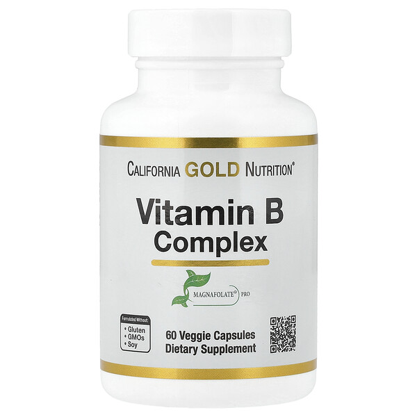 Комплекс Витаминов B - 60 растительных капсул - California Gold Nutrition California Gold Nutrition