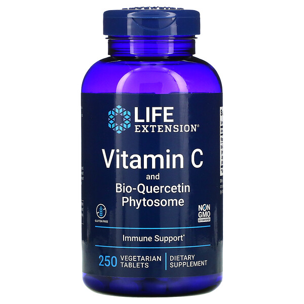 Витамин С и фитосомы био-кверцетина, 250 вегетарианских таблеток Life Extension