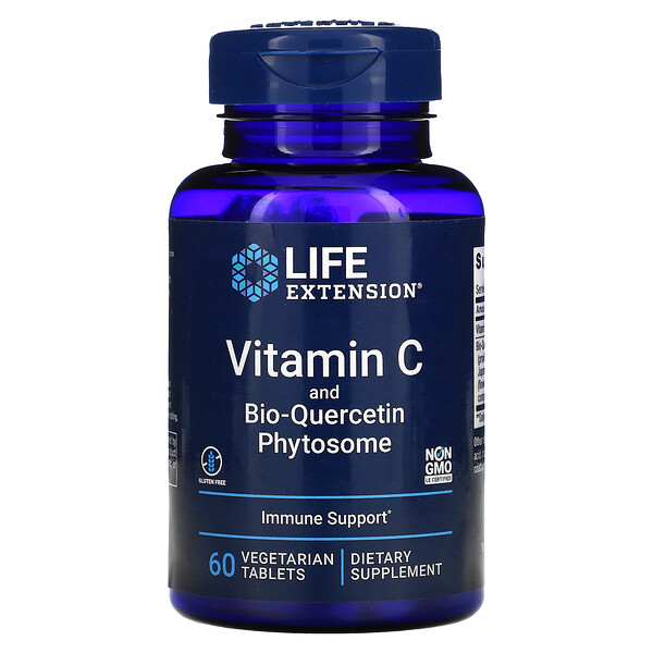Витамин С и биокверцетиновые фитосомы, 60 вегетарианских таблеток Life Extension