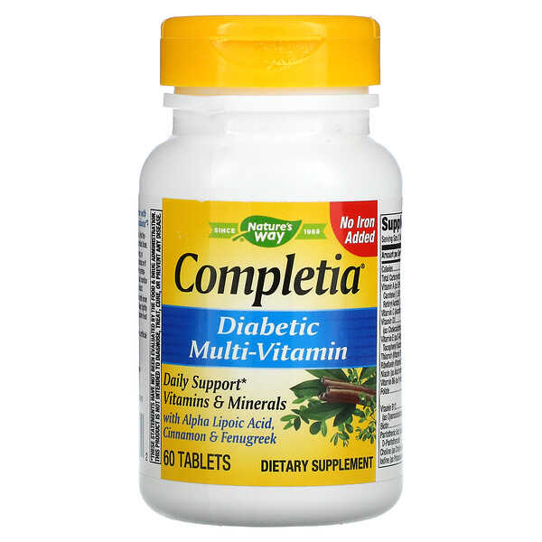 Completia, Мультивитамины для диабетиков, 60 таблеток Nature's Way
