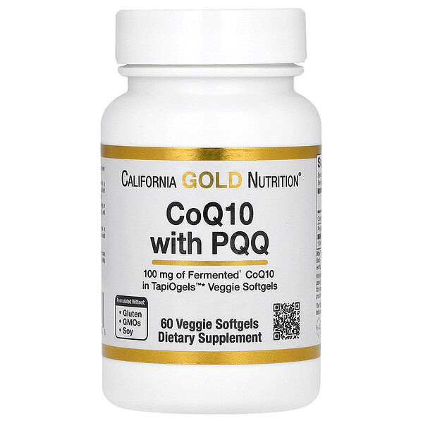 CoQ10 с PQQ - 100 мг - 60 вегетарианских мягких капсул - California Gold Nutrition California Gold Nutrition