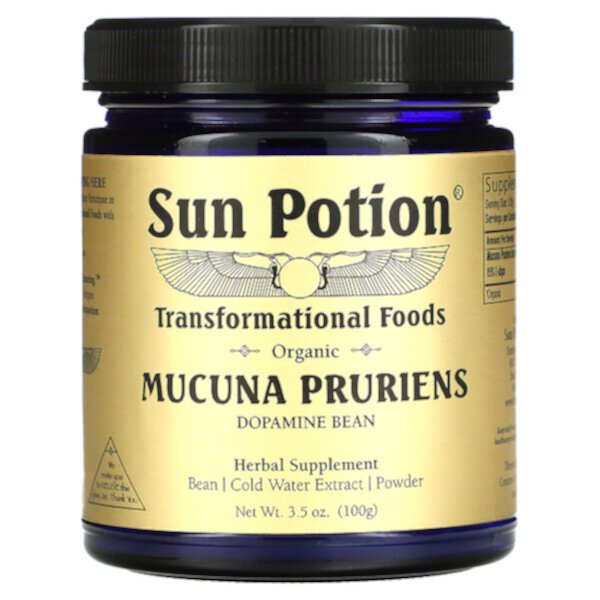 Органический порошок Mucuna Pruriens, 3,5 унции (100 г) Sun Potion